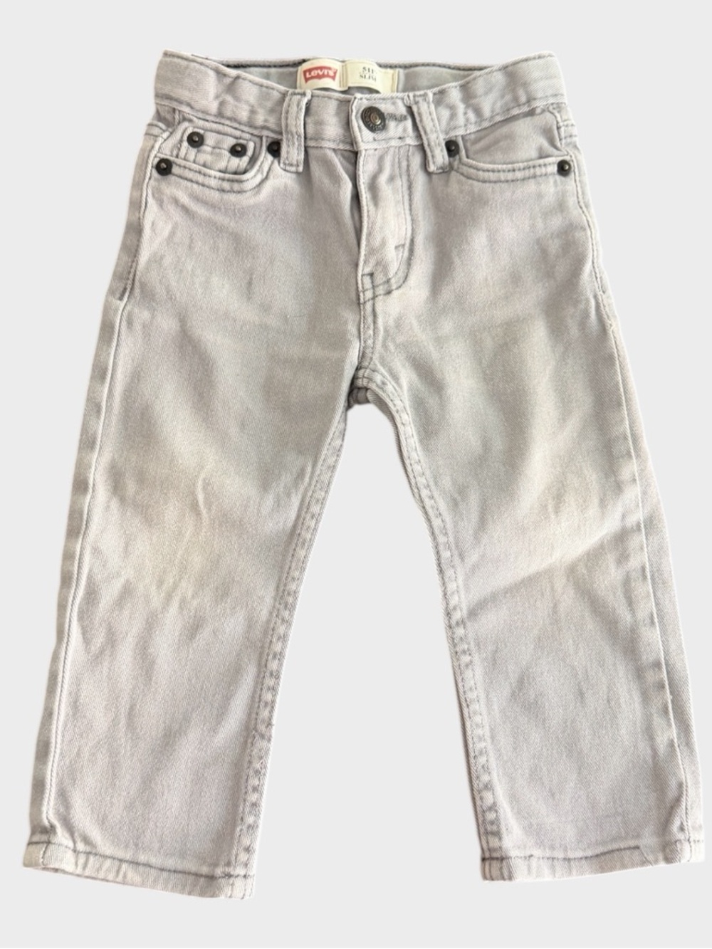 Levi’s Boys 511 Slim Jeans 18mos Light Gray Denim Worn Distressed